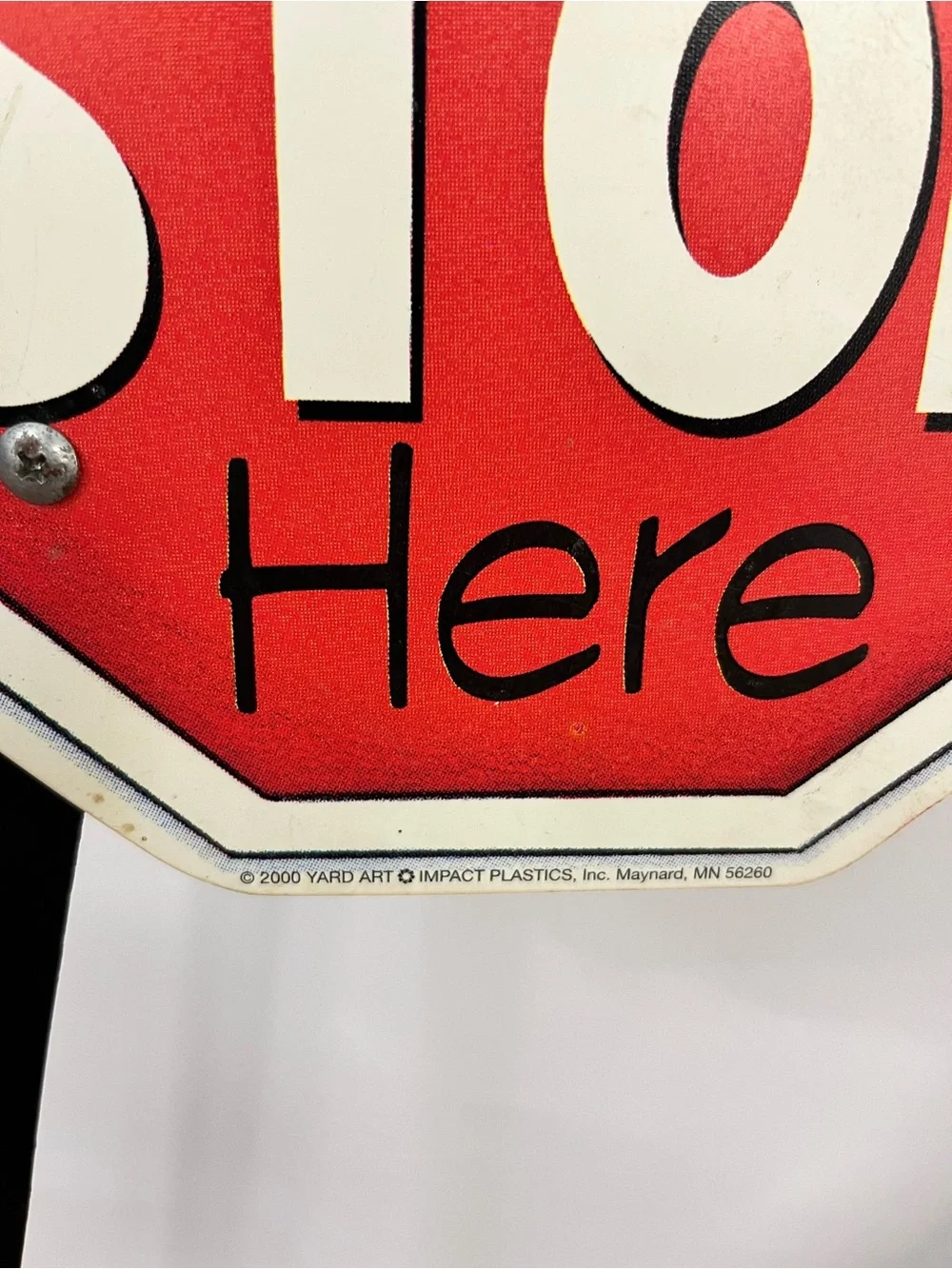 Vintage Santa Stop Here Red Holiday Yard Sign 🎅